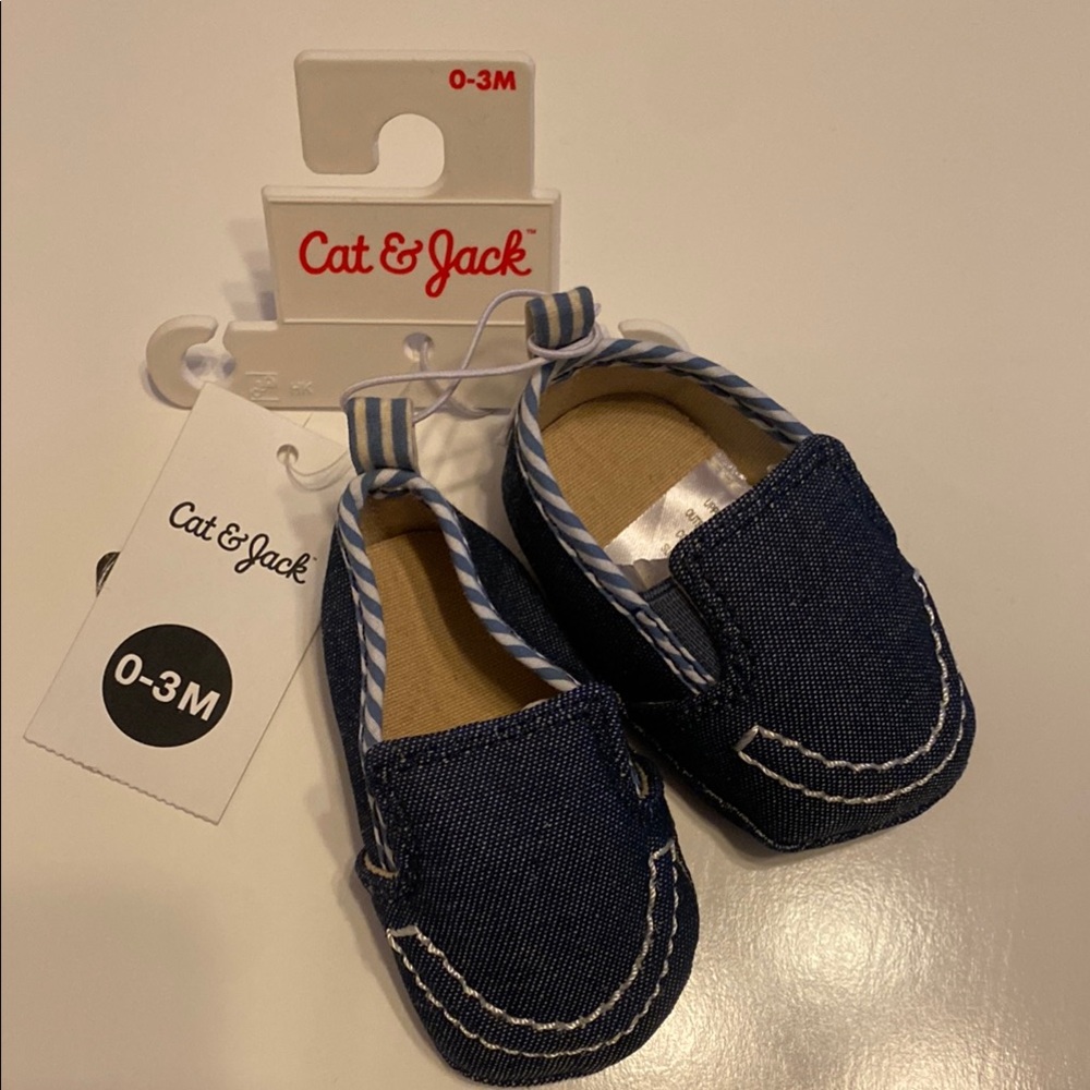 Cat & Jack Infant Navy Denim 0-3 months Shoes NWT